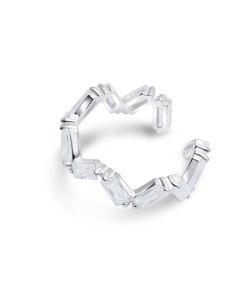 Rectangle CZ Shaped Silver  Ear Cuff EC-1388